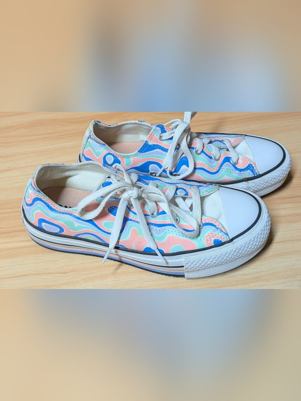 Converse Chuck Taylor All Star Lift Platform Low GS Color Swirl Women's 5.5